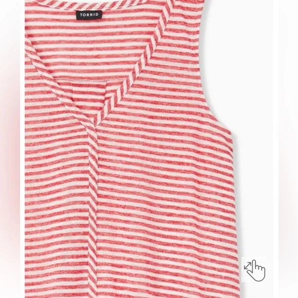 NWOT Torrid stripe red Knit Jersey Swing Tunic Tank top size 2X - Picture 3 of 8